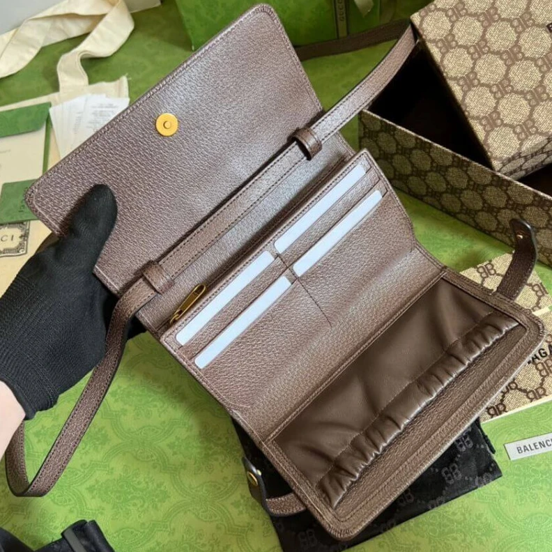 Lv belts replica Adjustabl Balenciaga x Gucci Hacker Mini Crossbody Bag Coffee