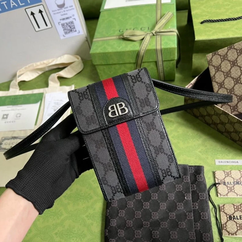 Phone bag Balenciaga x Gucci Hacker Phone Bag Black