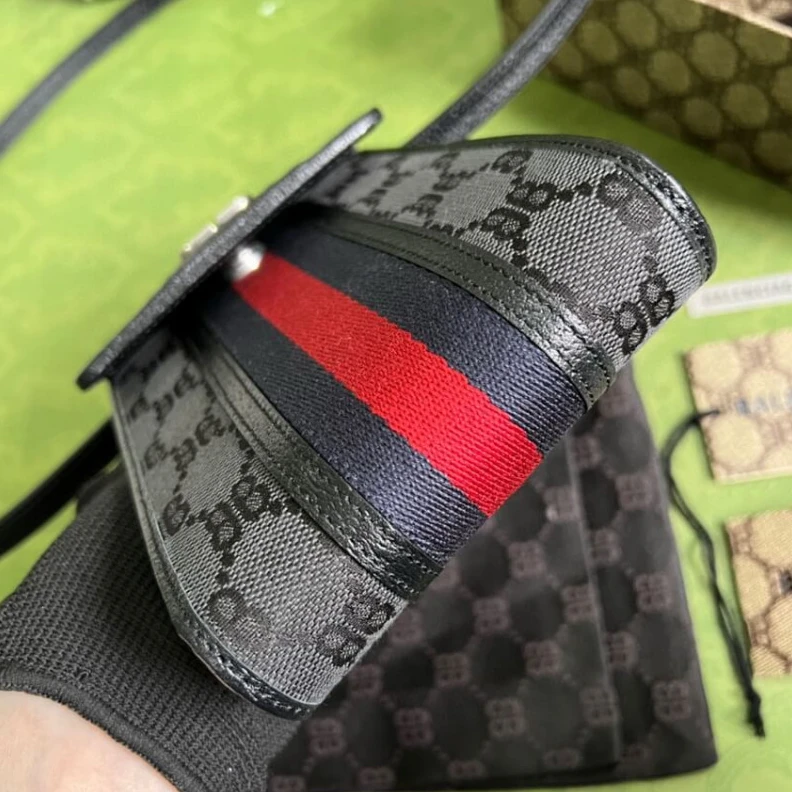 Lv belts replica Phone bag Balenciaga x Gucci Hacker Phone Bag Black