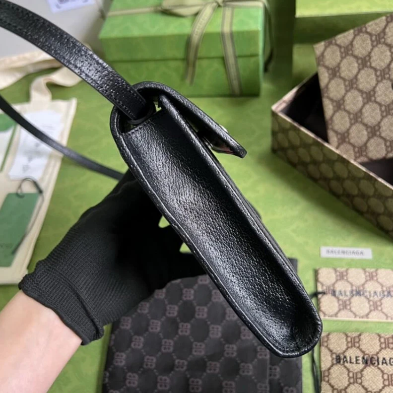 Lv belts replica Phone bag Balenciaga x Gucci Hacker Phone Bag Black