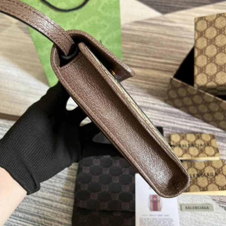 Louis vuitton locations 3 inner c Balenciaga x Gucci Hacker Phone Bag Coffee