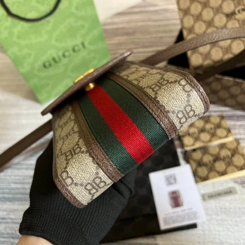 Louis vuitton locations 3 inner c Balenciaga x Gucci Hacker Phone Bag Coffee