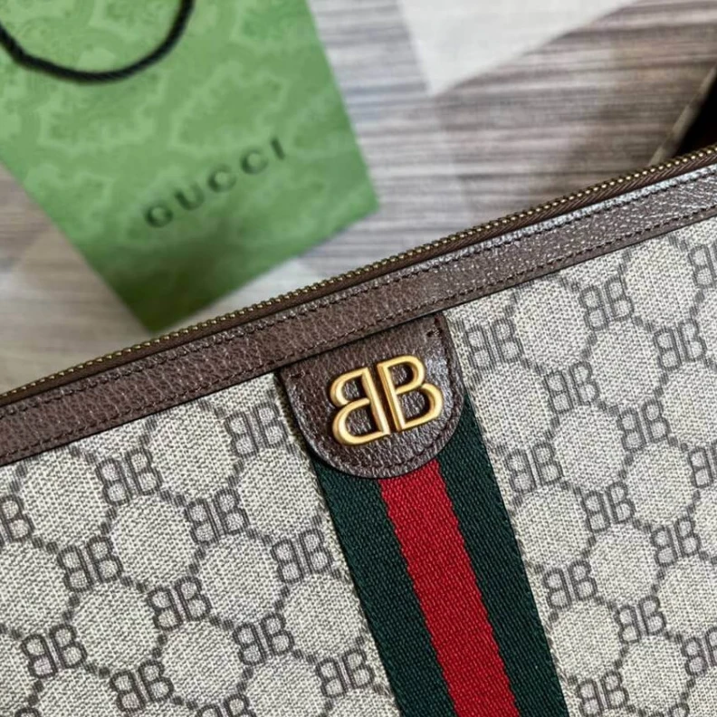 Kitlife Aged gold Balenciaga x Gucci Hacker Pouch Coffee