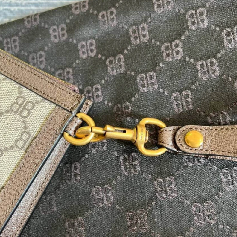 Kitlife Aged gold Balenciaga x Gucci Hacker Pouch Coffee