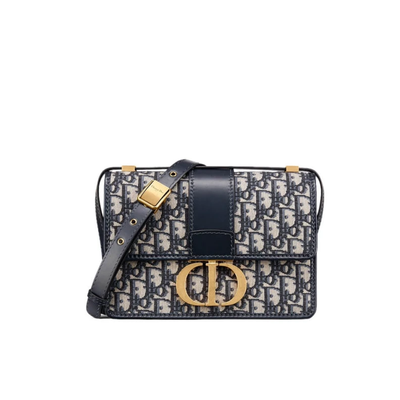 24 x 17 x Christian Dior 30 Montaigne Bag Blue Oblique Jacquard