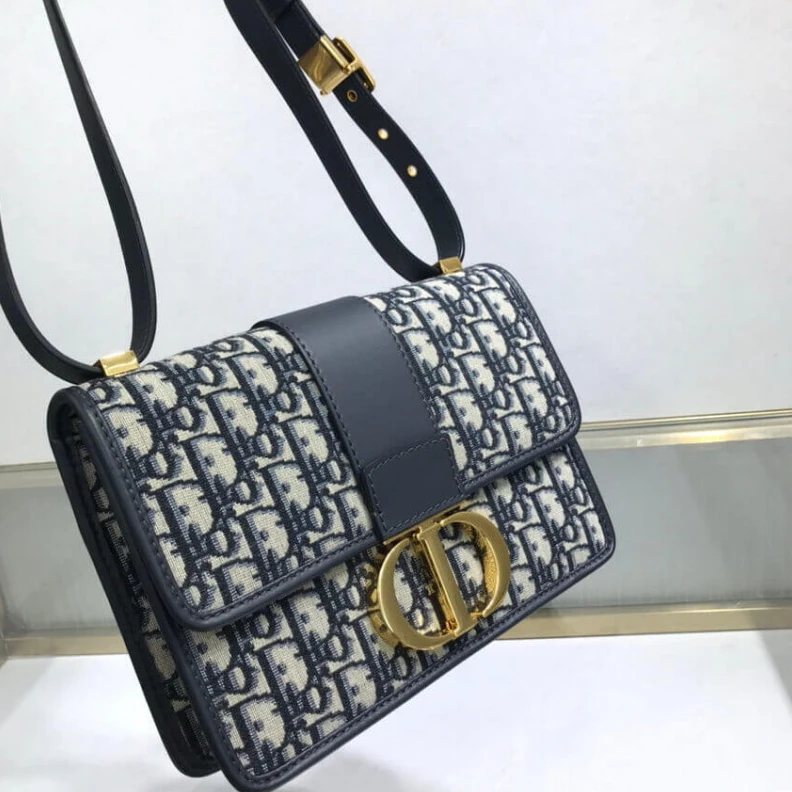 Replica bag 24 x 17 x Christian Dior 30 Montaigne Bag Blue Oblique Jacquard