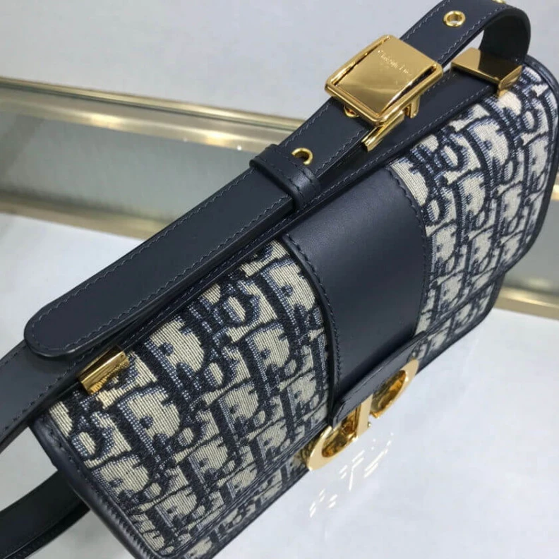 Replica bag 24 x 17 x Christian Dior 30 Montaigne Bag Blue Oblique Jacquard