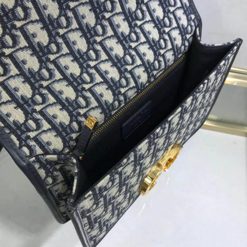 Replica bag 24 x 17 x Christian Dior 30 Montaigne Bag Blue Oblique Jacquard