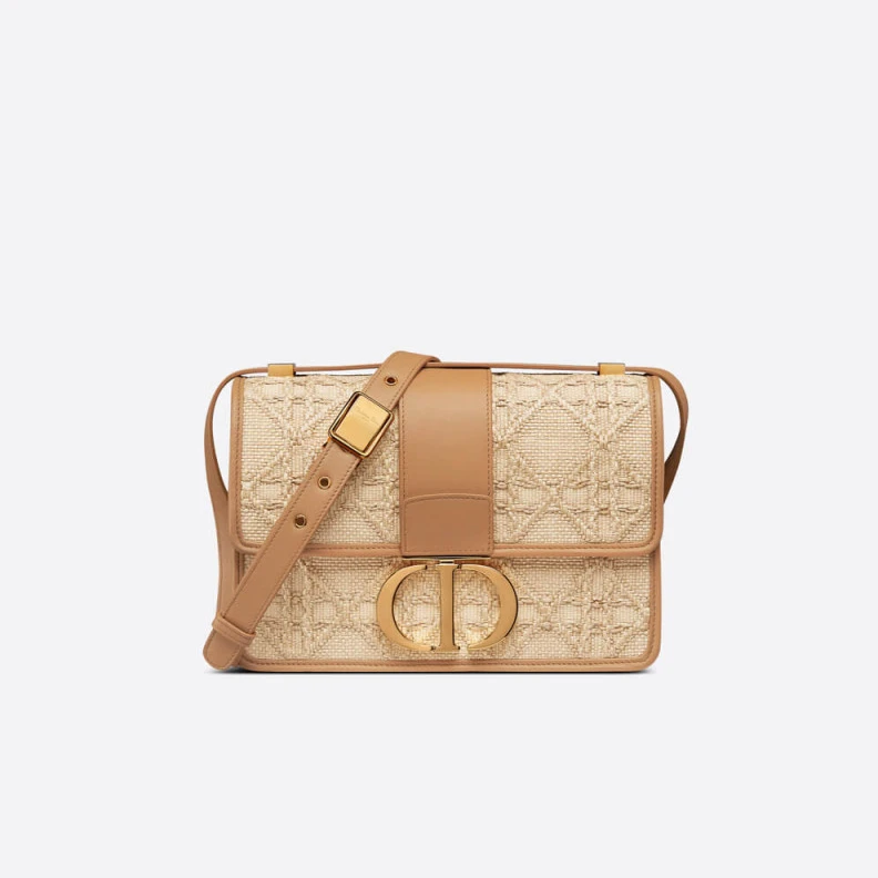 The 30 Mon Christian Dior 30 Montaigne Bag in Natural Cannage Raffia