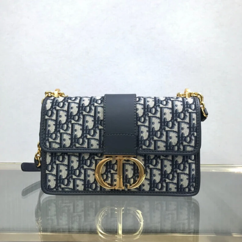 Replica ysl bags Style may Christian Dior 30 Montaigne Chain Bag Blue Oblique Jacquard