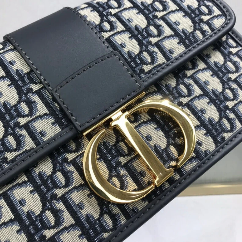 Replica ysl bags Style may Christian Dior 30 Montaigne Chain Bag Blue Oblique Jacquard