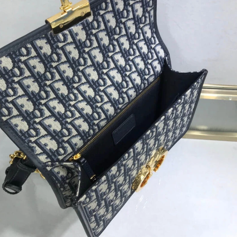 Replica ysl bags Style may Christian Dior 30 Montaigne Chain Bag Blue Oblique Jacquard