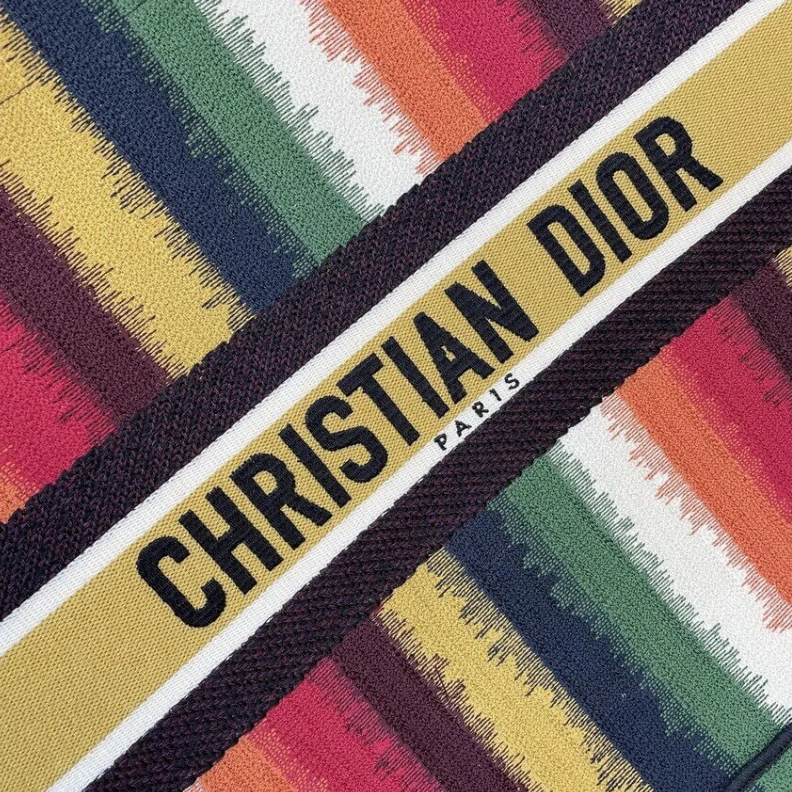 Replica bags Can be ca Christian Dior Book Tote Multicolor D-Stripes Embroidery