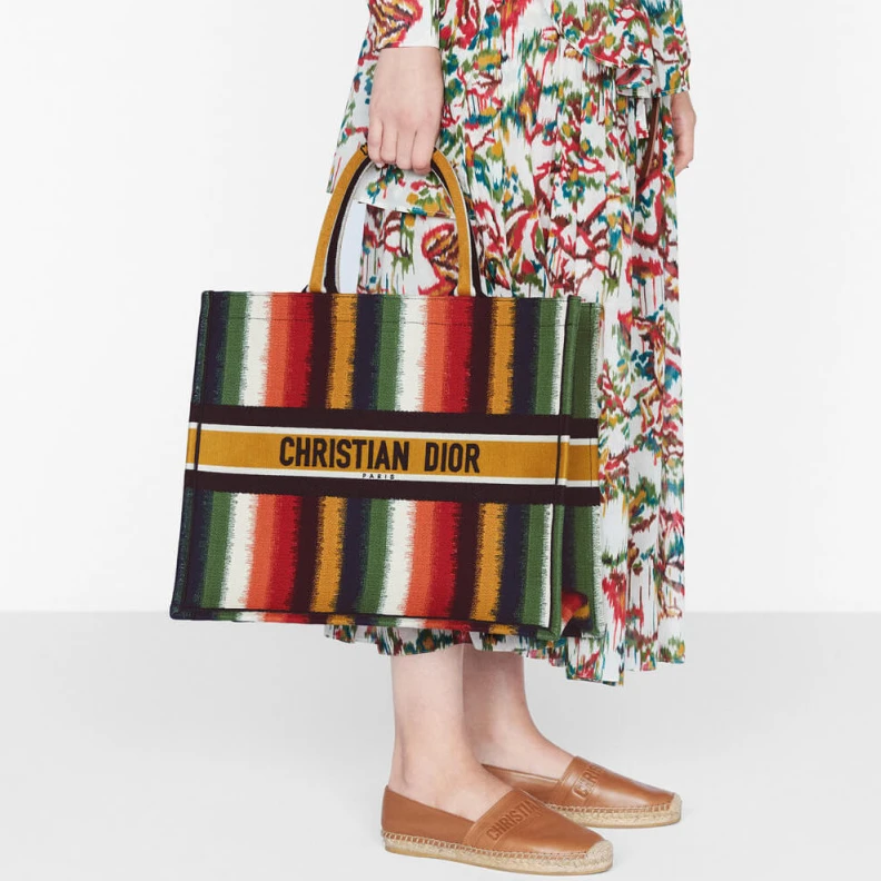 Replica bags Can be ca Christian Dior Book Tote Multicolor D-Stripes Embroidery