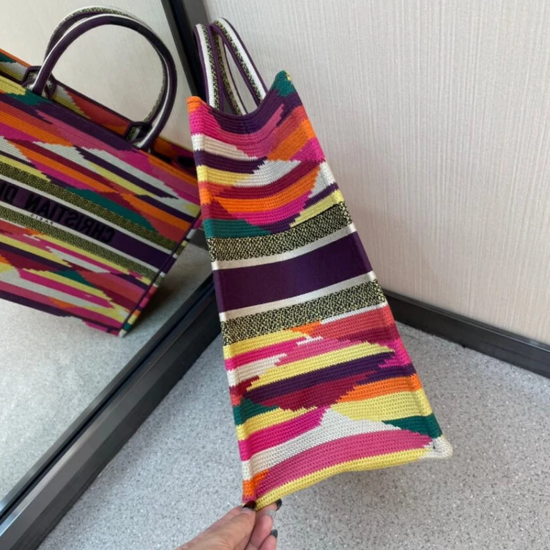 Lv belts replica Can be ca Christian Dior Book Tote Multicolor Patchwork Embroidery