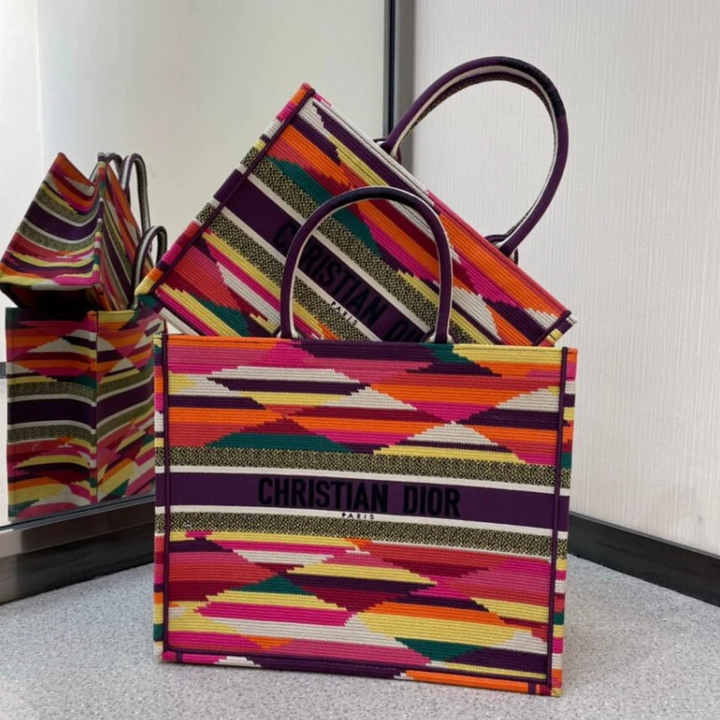 Lv belts replica Can be ca Christian Dior Book Tote Multicolor Patchwork Embroidery