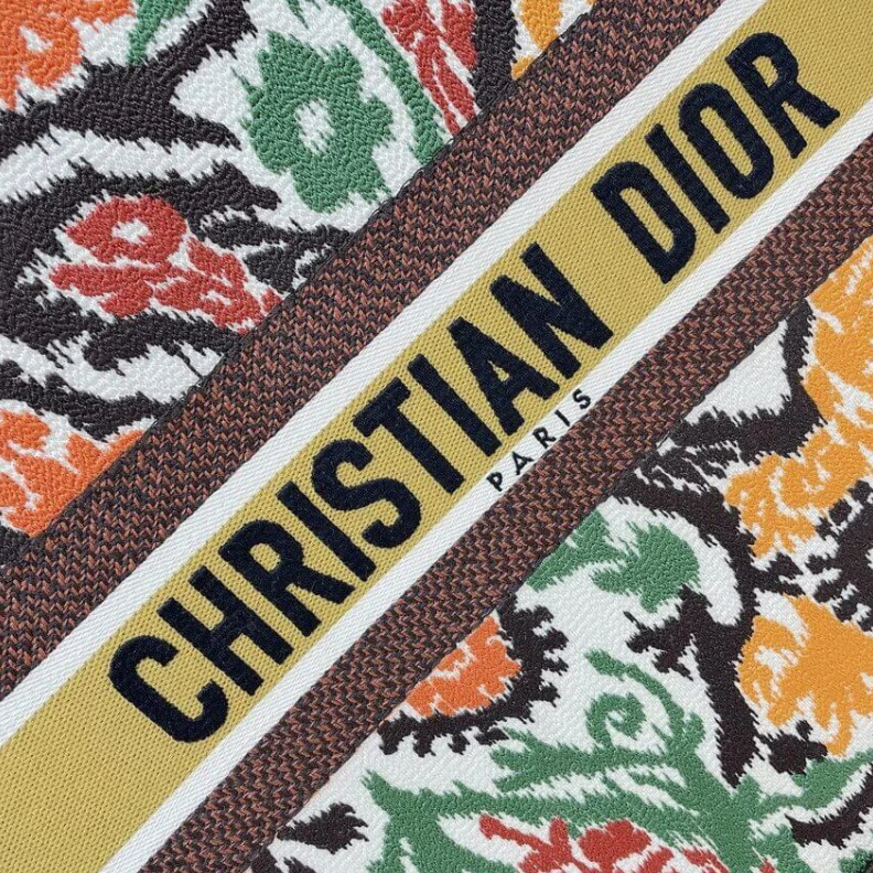 Shop shoulder bags Can be ca Christian Dior Book Tote Yellow Multicolor Dior Paisley Embroidery