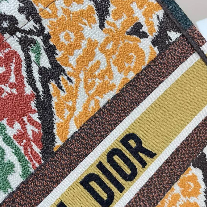 Shop shoulder bags Can be ca Christian Dior Book Tote Yellow Multicolor Dior Paisley Embroidery