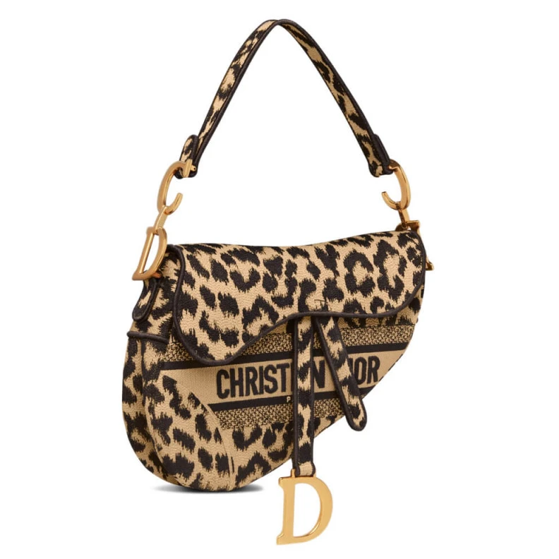Maria Graz Christian Dior Borsa Saddle Ricamo Mizza beige multicolore