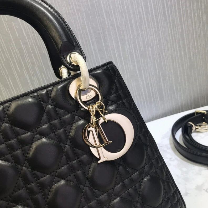 Replica valentino bags Thin, adj Christian Dior Medium Lady Dior Bag Black Cannage Lambskin