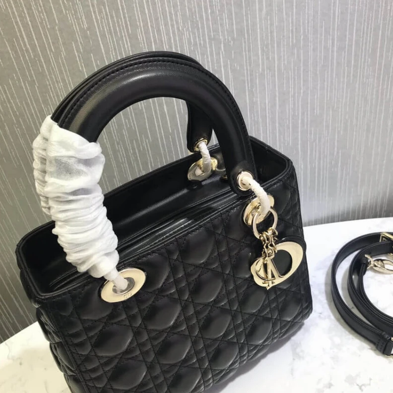 Replica valentino bags Thin, adj Christian Dior Medium Lady Dior Bag Black Cannage Lambskin
