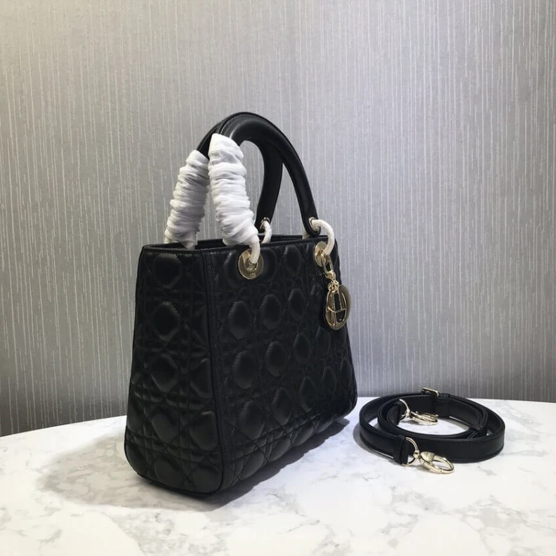 Replica valentino bags Thin, adj Christian Dior Medium Lady Dior Bag Black Cannage Lambskin