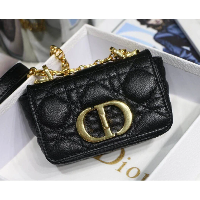 Louis vuitton locations 13 x 8 x Christian Dior Micro Caro Bag Black Supple Cannage Calfskin