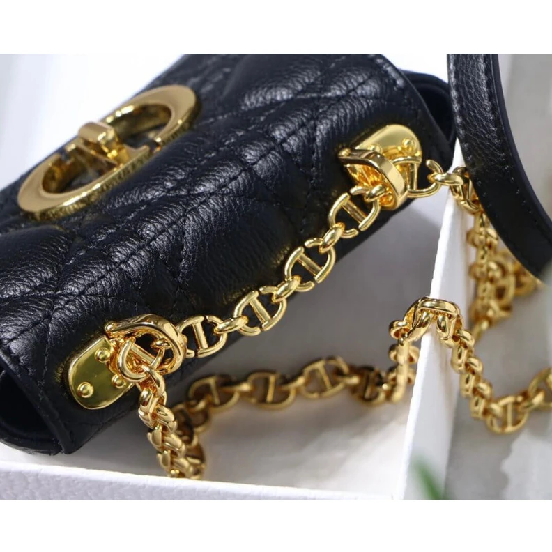 Louis vuitton locations 13 x 8 x Christian Dior Micro Caro Bag Black Supple Cannage Calfskin