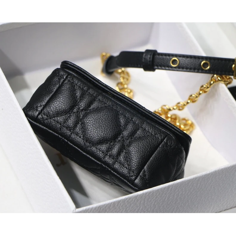 Louis vuitton locations 13 x 8 x Christian Dior Micro Caro Bag Black Supple Cannage Calfskin