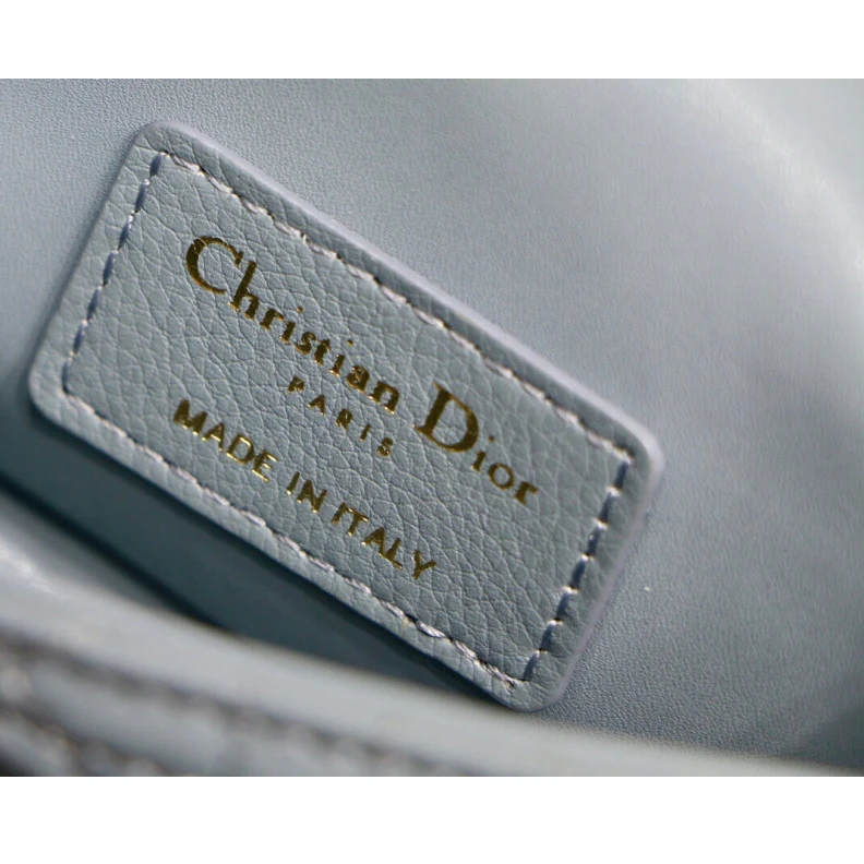 Replica ysl bags Removable Christian Dior Micro Caro Bag Cloud Blue Supple Cannage Calfskin