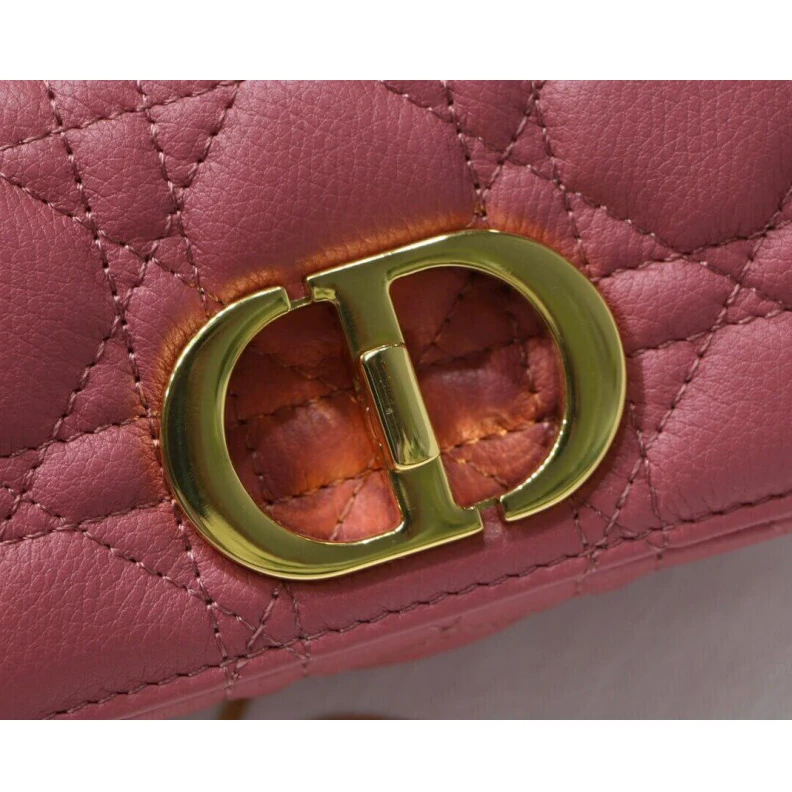 Top lv Removable Christian Dior Micro Caro Bag Yarrow Pink Supple Cannage Calfskin