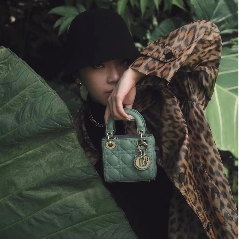 Replica bags The Lady D Christian Dior Micro Lady Dior Bag Green Cannage Lambskin