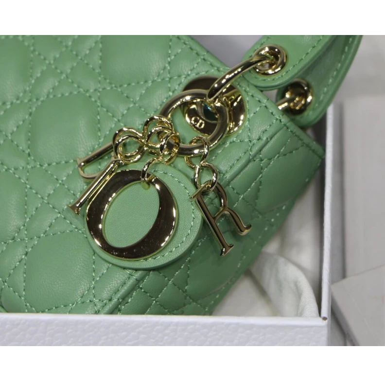 Replica bags The Lady D Christian Dior Micro Lady Dior Bag Green Cannage Lambskin