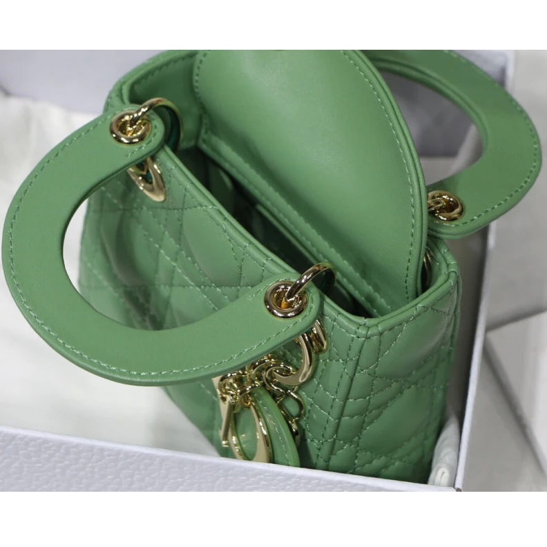 Replica bags The Lady D Christian Dior Micro Lady Dior Bag Green Cannage Lambskin