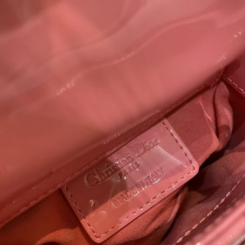 Replica bags lv 1 interio Christian Dior Micro Lady Dior Bag Pink Patent Cannage Calfskin