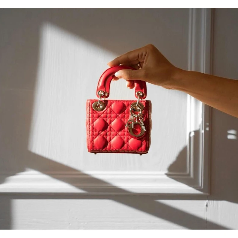 Lv belts replica 1 interio Christian Dior Micro Lady Dior Bag Red Cannage Lambskin