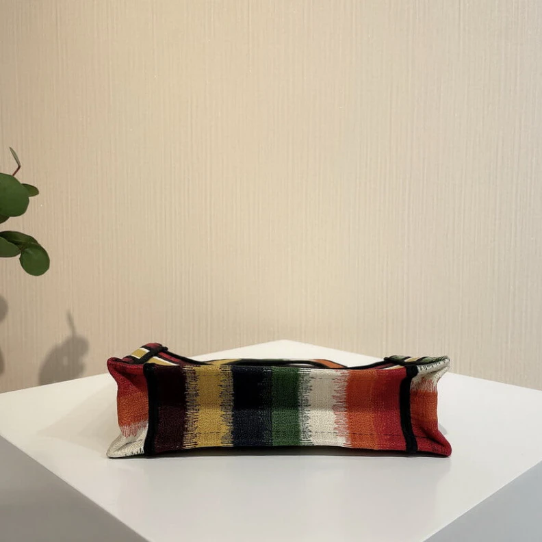 Replica bags Can be ca Christian Dior Mini Book Tote Multicolor D-Stripes Embroidery