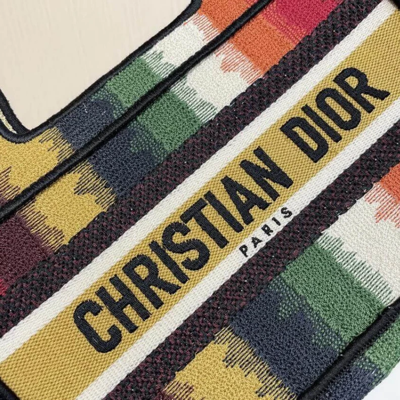 Replica bags Can be ca Christian Dior Mini Book Tote Multicolor D-Stripes Embroidery