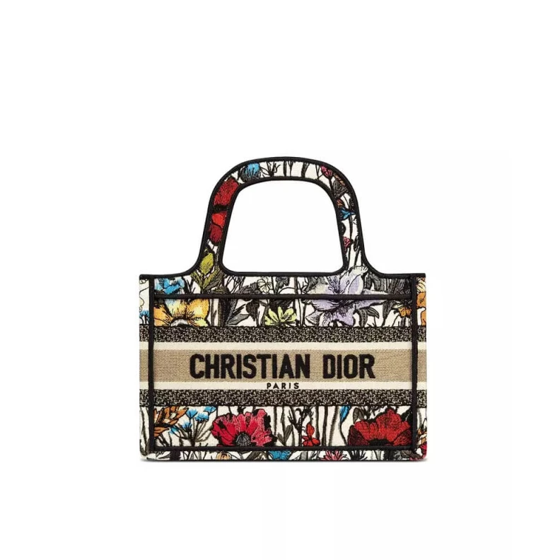 Can be ca Christian Dior Mini Book Tote Multicolor Mille Fleurs Embroidery