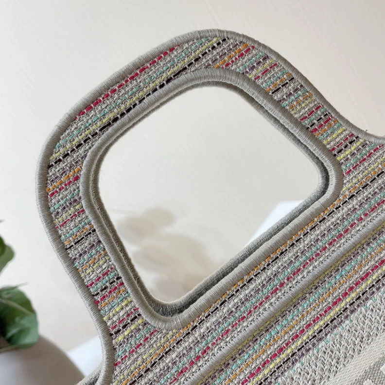 Replica bags Can be ca Christian Dior Mini Book Tote Multicolor Striped Embroidery