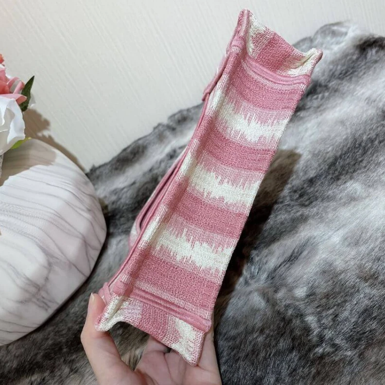 Replica bags A Maria Gr Christian Dior Mini Book Tote Pink D-Stripes Embroidery