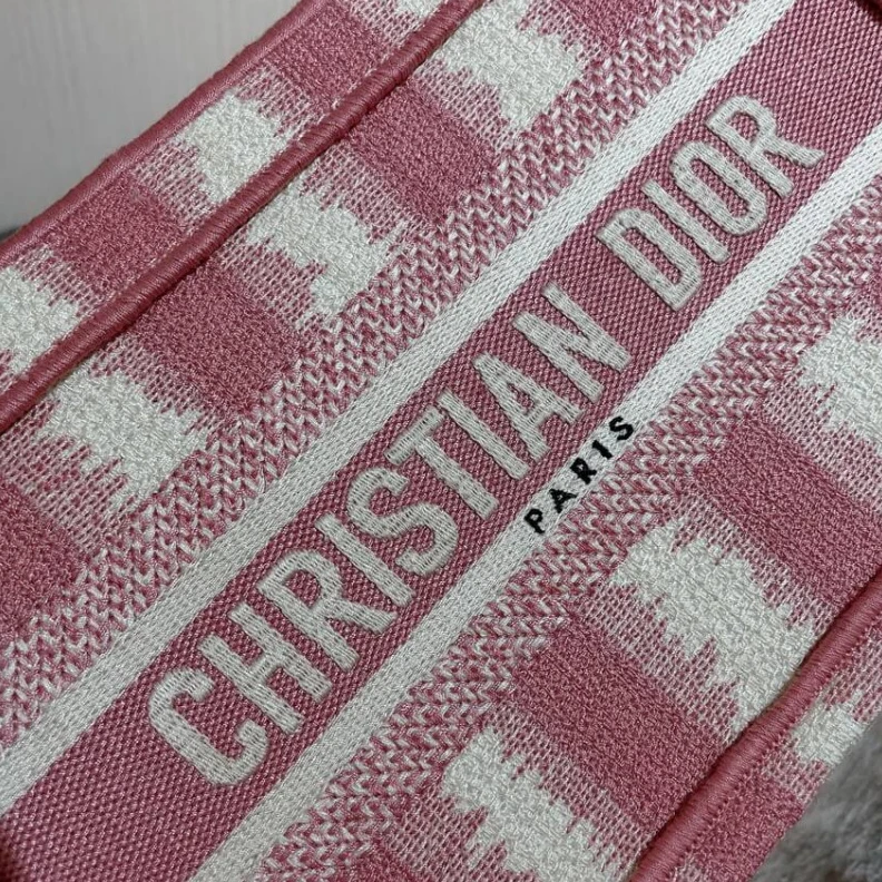 Replica bags A Maria Gr Christian Dior Mini Book Tote Pink D-Stripes Embroidery