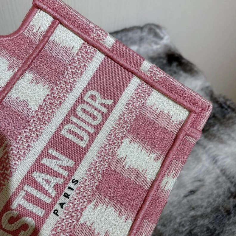 Replica bags A Maria Gr Christian Dior Mini Book Tote Pink D-Stripes Embroidery
