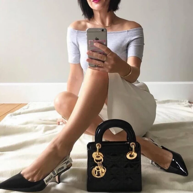 High quality replica bags The bag m Christian Dior Mini Lady Dior Bag Black Patent Cannage Calfskin