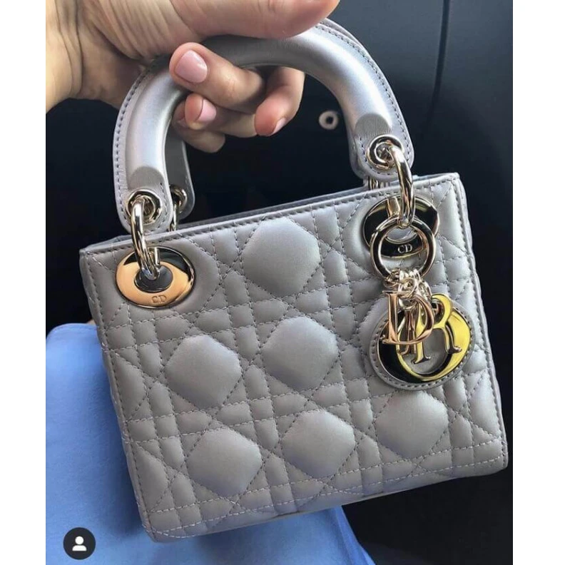 Replica bags 17 x 15 x Christian Dior Mini Lady Dior Bag Grey Cannage Lambskin