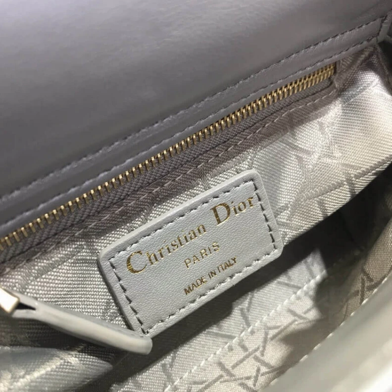 Replica bags 17 x 15 x Christian Dior Mini Lady Dior Bag Grey Cannage Lambskin