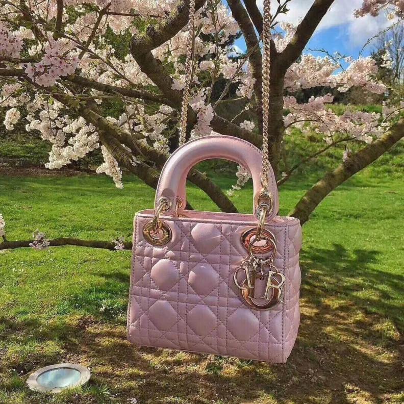 Shop shoulder bags The bag m Christian Dior Mini Lady Dior Bag Pink Cannage Lambskin