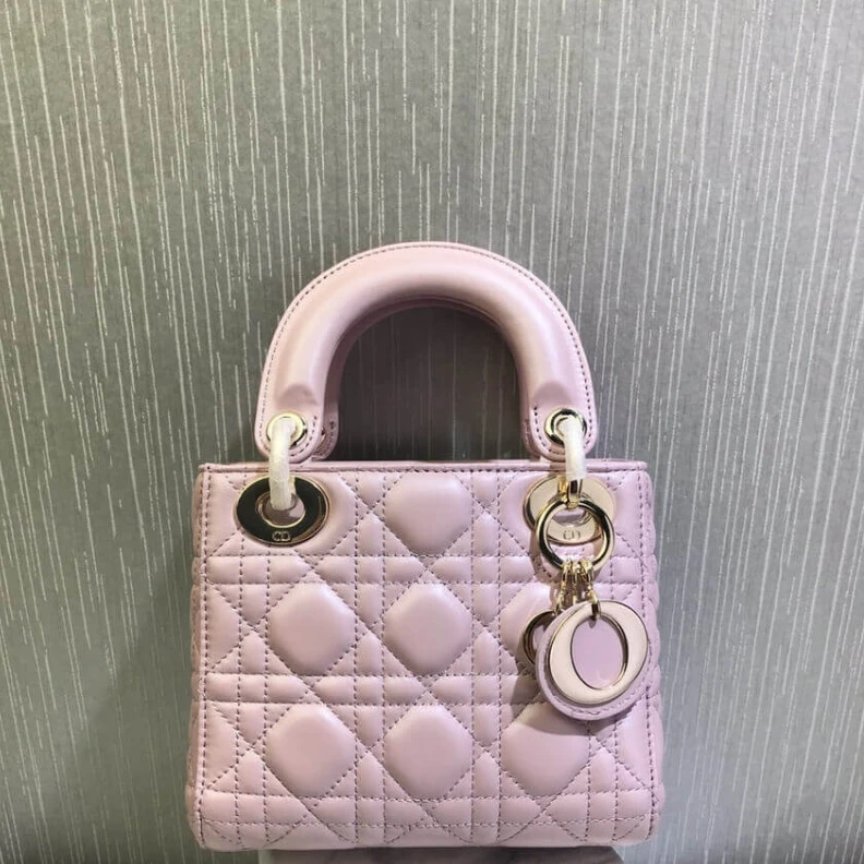 Shop shoulder bags The bag m Christian Dior Mini Lady Dior Bag Pink Cannage Lambskin