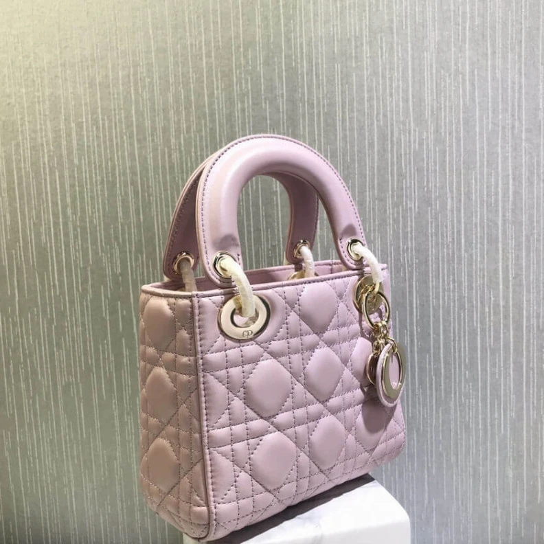 Shop shoulder bags The bag m Christian Dior Mini Lady Dior Bag Pink Cannage Lambskin