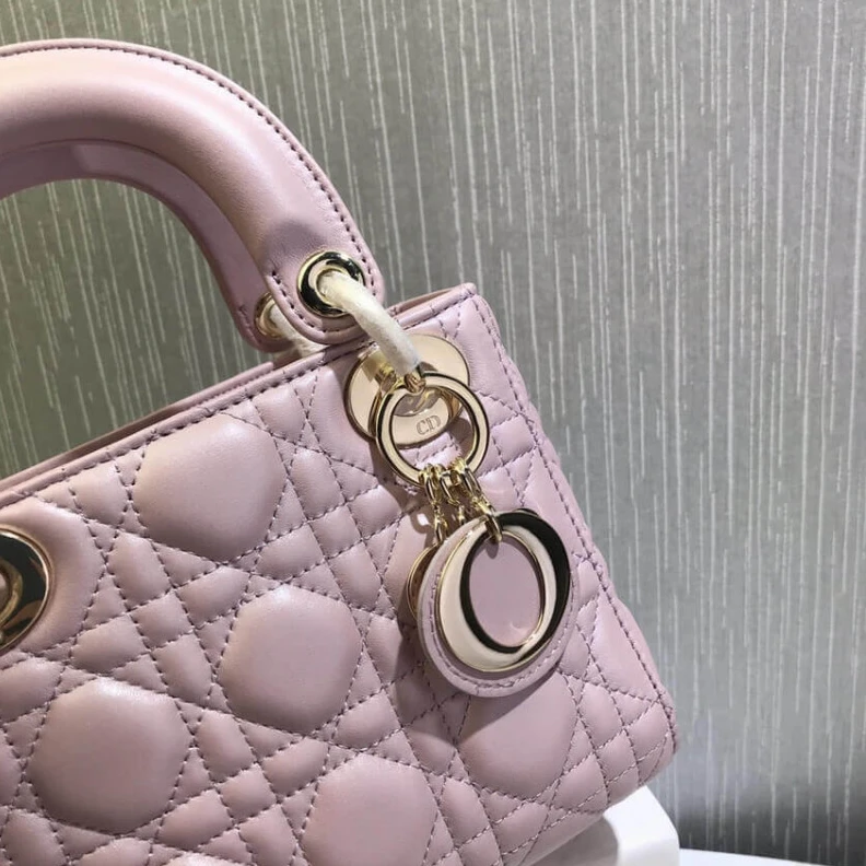 Shop shoulder bags The bag m Christian Dior Mini Lady Dior Bag Pink Cannage Lambskin